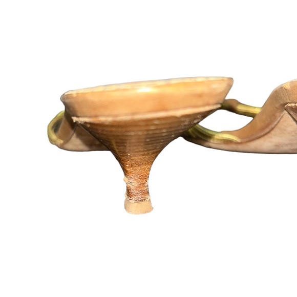 Vintage Prada Gold Strappy Bow Accent Slip-On Kitten Heels bought on Rodeo Dr! - Picture 6 of 6